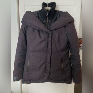 Soia & Kyo Women’s Puffer Jacket Down Fill Sz M Chocolate Brown/Gray